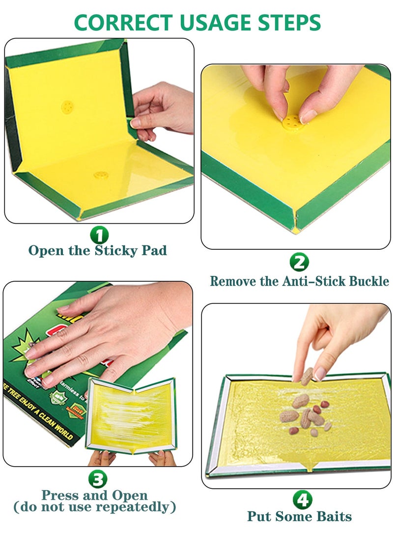 دراجون 6 قطع الفئران الفئران قوية لاصقة لزجة الفخاخ قوية غير سامة سهلة لتعيين وسادة ماسك الفئران القابل للتصرف صمغ فيران - Image 2
